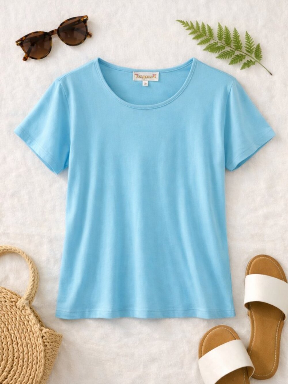 ZARA Aqua Silk‑Cotton Tee • Chic Summer Top • NWT Large